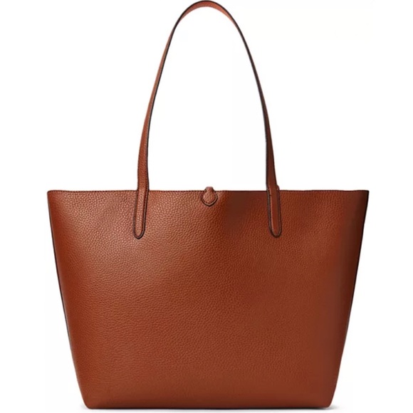 Sold!❣️ Lauren Ralph Lauren Large Reversible Pebbled-Faux Leather Tote Bag NWT - Picture 2 of 15